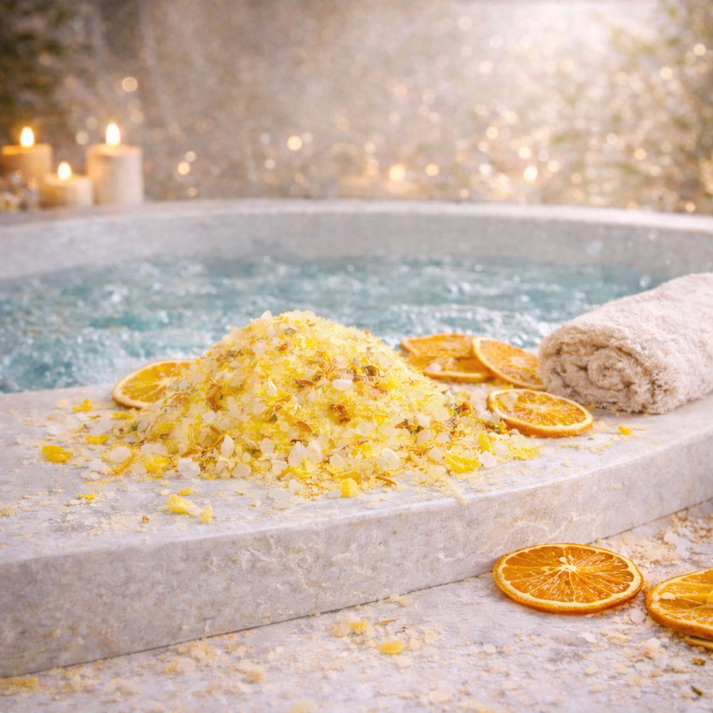 Portakal & Ylang Ylang Mineral Banyo Tuzu 225 Gr – Doğal Aromaterapi, Rahatlatıcı ve Canlandırıcı Spa Etkisi