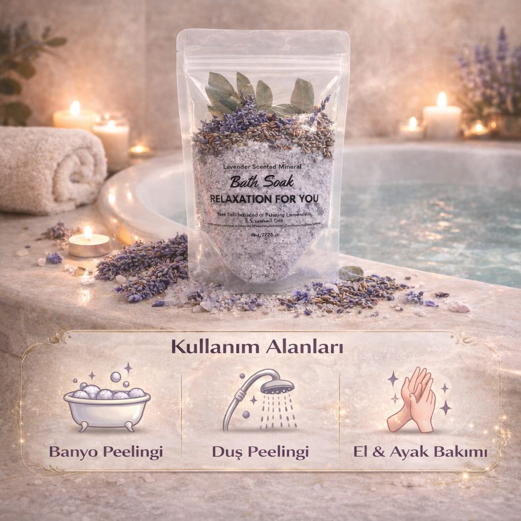 Lavanta & Okaliptus Özlü Mineral Banyo Tuzu 225 Gr – Sakinleştirici ve Canlandırıcı Banyo Deneyimi!