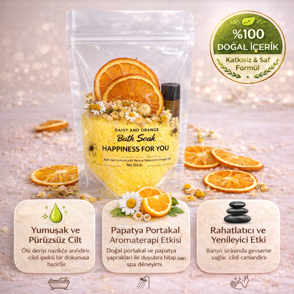 Portakal & Ylang Ylang Mineral Banyo Tuzu 225 Gr – Doğal Aromaterapi, Rahatlatıcı ve Canlandırıcı Spa Etkisi